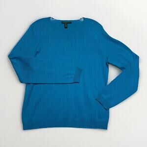 Lauren Ralph Lauren LRL Sweater Women's XL Teal Silk Cashmere Knit Crew Pullover
